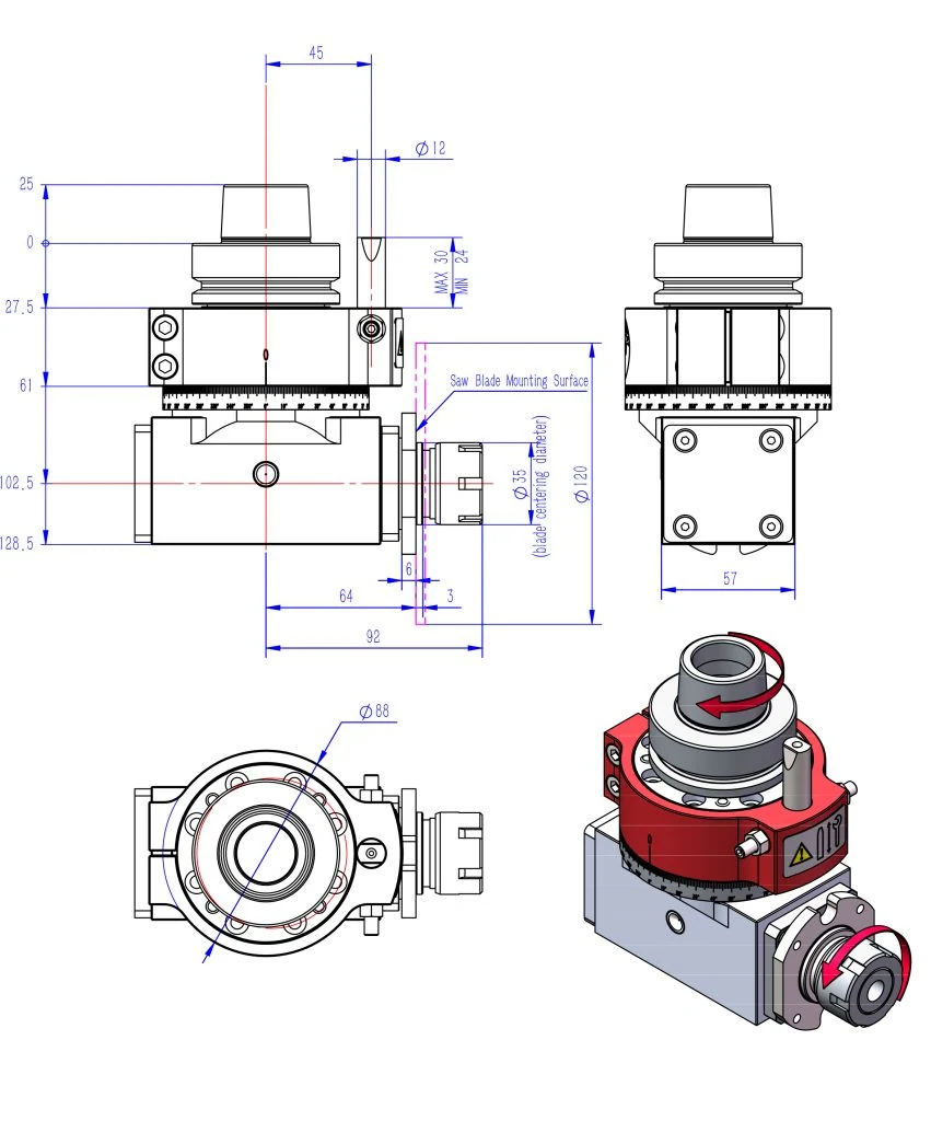HSK63F-ER25-S technical drawing 1